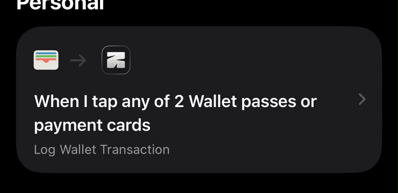 The finished Wallet automation