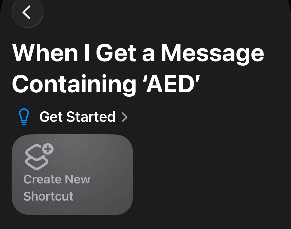 The Create New Shortcut tile